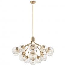 Kichler 52702CPZ - Silvarious 38 Inch 16 Light Convertible Chandelier with Clear Crackled Glass in Champagne Bronze