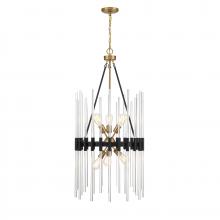 Savoy House 3-1936-6-143 - Santiago 6-Light Pendant in Matte Black with Warm Brass Accents