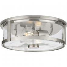 Progress P350253-009 - Gilliam Collection 12-5/8 in. Two-Light Brushed Nickel New Traditional Flush Mount