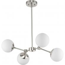 Progress P400307-009 - Haas Collection Four-Light Brushed Nickel Mid-Century Modern Chandelier