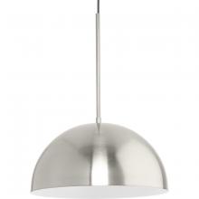 Progress P500379-009 - Perimeter Collection One-Light Brushed Nickel Mid-Century Modern Pendant with metal Shade
