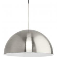 Progress P500380-009 - Perimeter Collection One-Light Brushed Nickel Mid-Century Modern Pendant with metal Shade