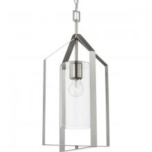 Progress P500431-009 - Vertex Collection One-Light Brushed Nickel Clear Glass Contemporary Foyer Light