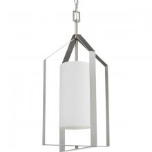 Progress P500433-009 - Vertex Collection One-Light Brushed Nickel Etched White Contemporary Foyer Light