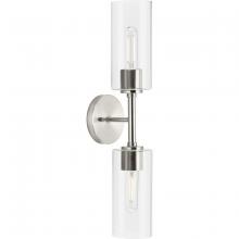 Progress P710115-009 - Cofield Collection Two-Light Brushed Nickel Transitional Wall Bracket