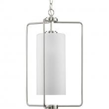 Progress P500333-009 - Merry Collection One-Light Brushed Nickel and Etched Glass Transitional Style Foyer Pendant Light