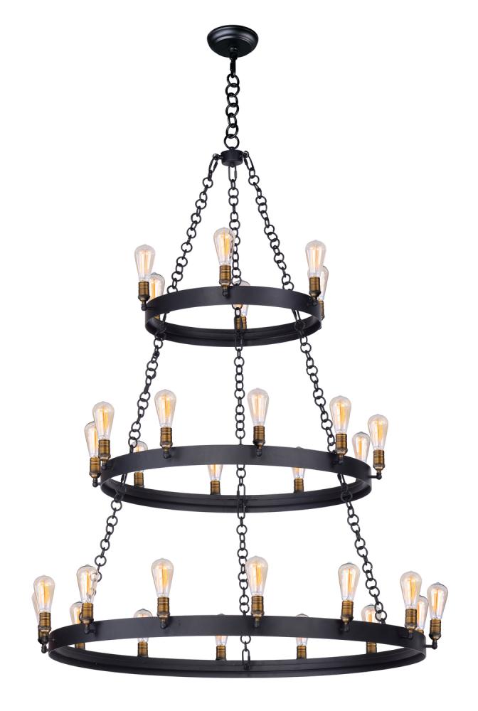 Noble-Chandelier : VV77 : Black / Natural Aged Brass : ST64