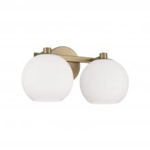 Capital 152121AD-548 - 2-Light Circular Globe Vanity in Aged Brass with Soft White Glass