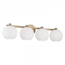 Capital 152141AD-548 - 4-Light Circular Globe Vanity in Aged Brass with Soft White Glass