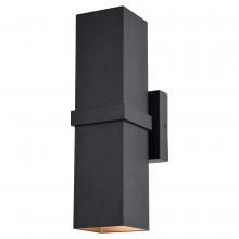 Vaxcel International T0661 - Lavage 14-in. H 2 Light Outdoor Wall Light Textured Black