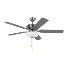 Visual Comfort & Co. Fan Collection 5LD52BSD - Linden 52'' traditional dimmable LED indoor brushed steel silver ceiling fan with light kit