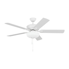 Visual Comfort & Co. Fan Collection 5LDDC52RZWD - Linden 52'' traditional dimmable LED indoor matte white ceiling fan with light kit and rever