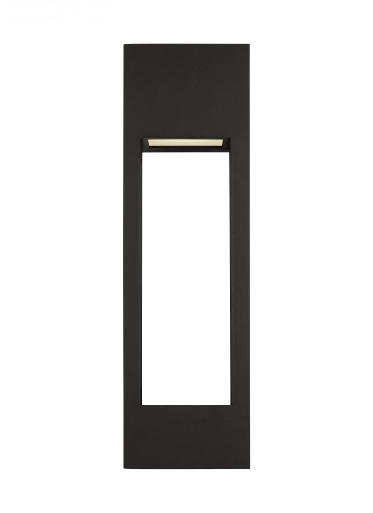 Testa modern 2-light LED outdoor exterior extra-large wall lantern in black finish with satin etched
