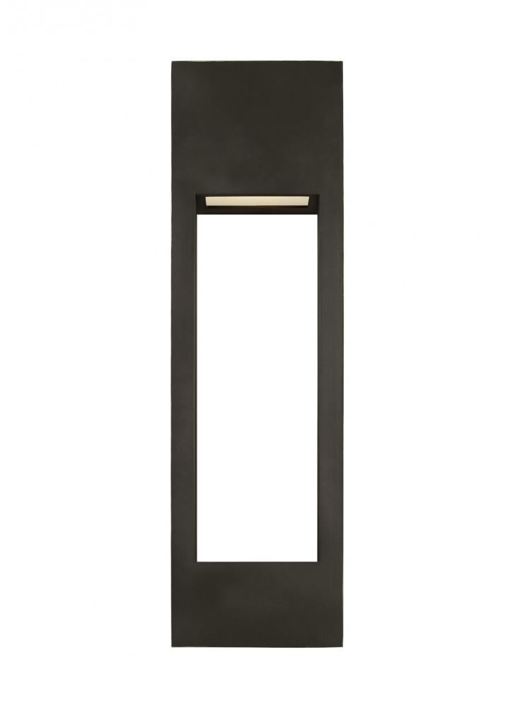Testa modern 2-light LED outdoor exterior extra-large wall lantern in antique bronze finish with sat