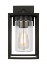 Visual Comfort & Co. Studio Collection 8531101-71 - Vado modern 1-light outdoor small wall lantern in antique bronze finish with clear glass panels