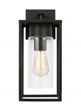 Visual Comfort & Co. Studio Collection 8631101-71 - Vado modern 1-light outdoor medium wall lantern in antique bronze finish with clear glass panels