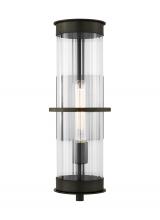 Visual Comfort & Co. Studio Collection 8726701-71 - Alcona transitional 1-light outdoor exterior large wall lantern in antique bronze finish with clear
