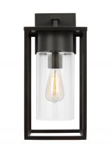 Visual Comfort & Co. Studio Collection 8731101-71 - Vado modern 1-light outdoor large wall lantern in antique bronze finish with clear glass panels