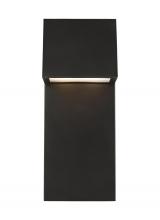Visual Comfort & Co. Studio Collection 8763393S-71 - Rocha modern 2-light LED outdoor large wall lantern in antique bronze finish with satin-etched glass