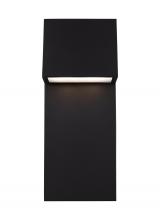 Visual Comfort & Co. Studio Collection 8863393S-12 - Rocha modern 2-light LED outdoor extra-large wall lantern in black finish with satin-etched glass pa