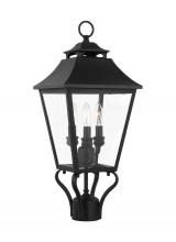 Visual Comfort & Co. Studio Collection OL14406TXB - Galena Traditional 3-Light Outdoor Exterior Small Post Lantern
