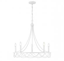 Savoy House Meridian M100118DW - 5-Light Chandelier in Distressed White