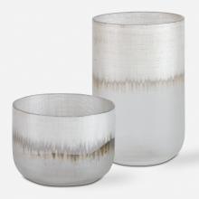 Uttermost 18071 - Uttermost Frost Silver Drip Glass Vases, Set/2